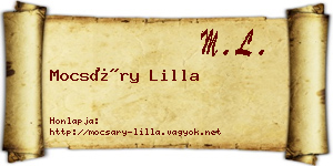 Mocsáry Lilla névjegykártya