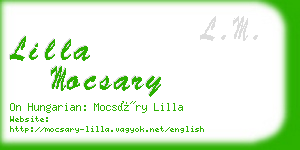lilla mocsary business card